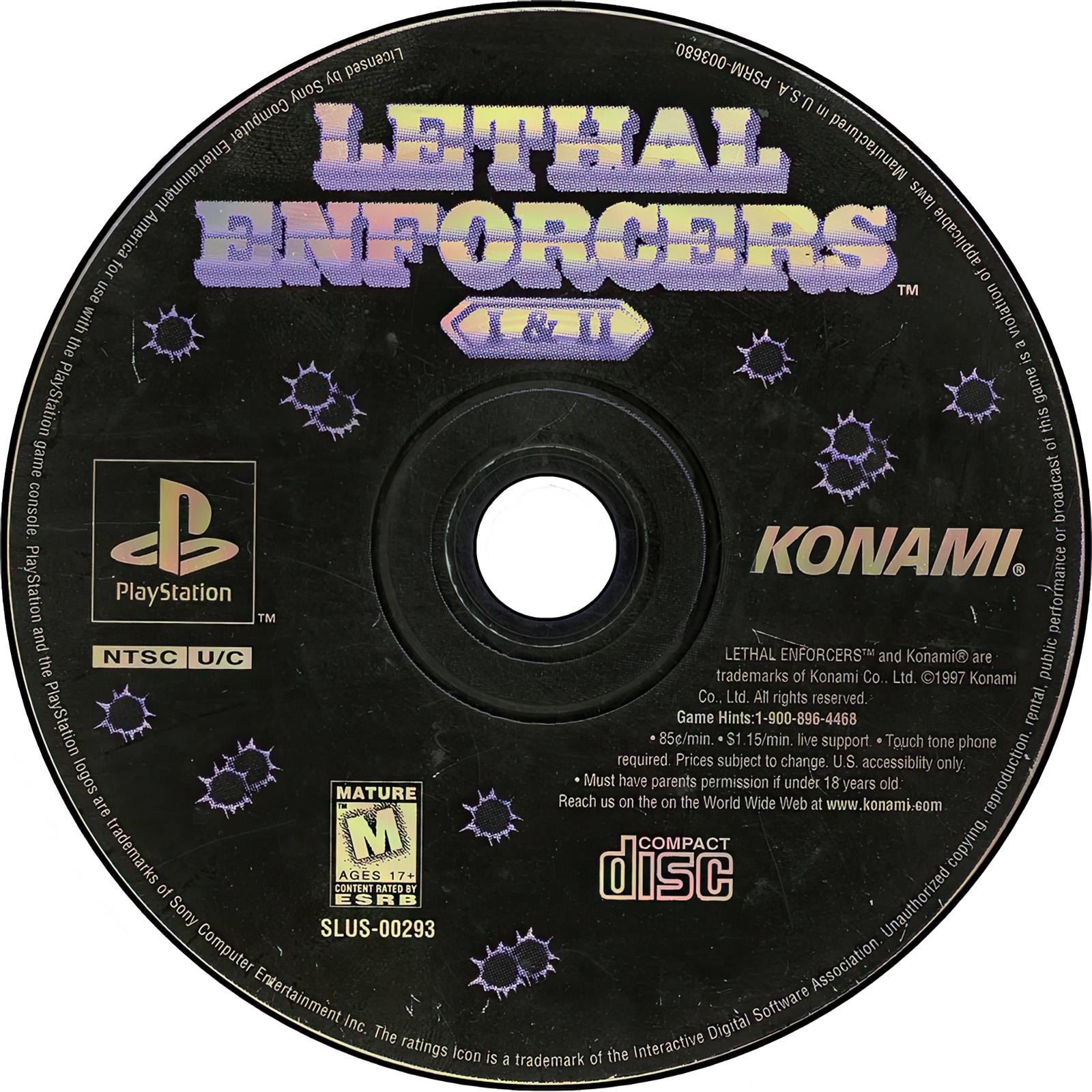 Лицензионный диск NTSC Lethal Enforcers 1 & 2 для PlayStation